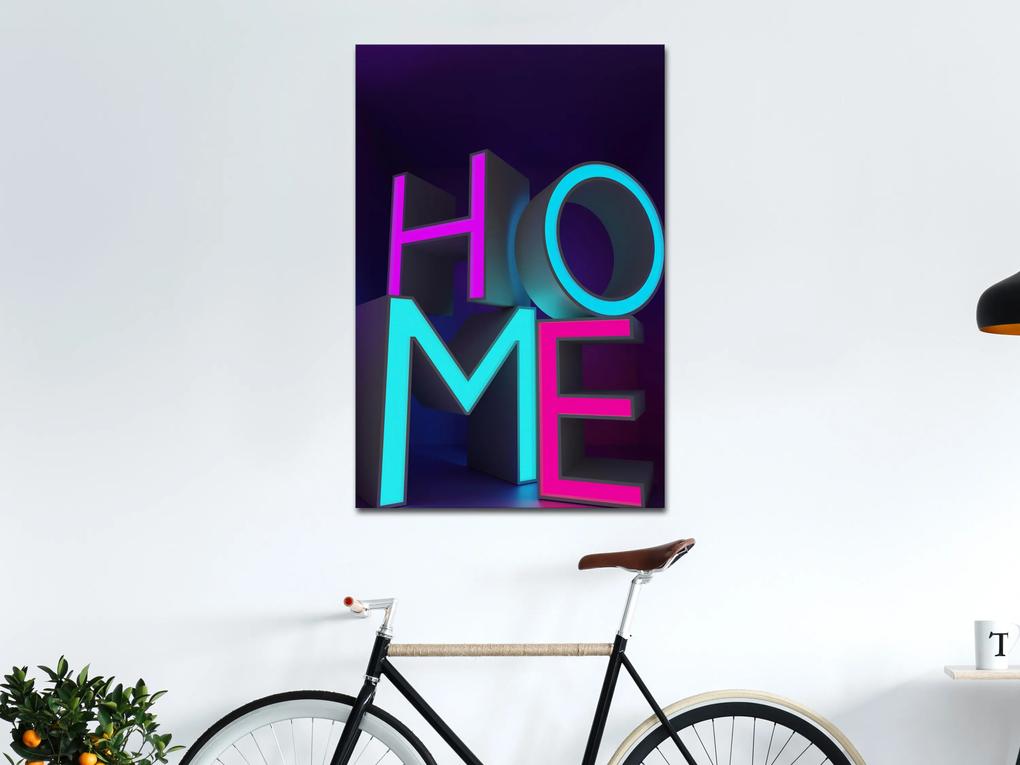 Artgeist Obraz - Home Neon (1 Part) Vertical Veľkosť: 60x90, Verzia: Na talianskom plátne