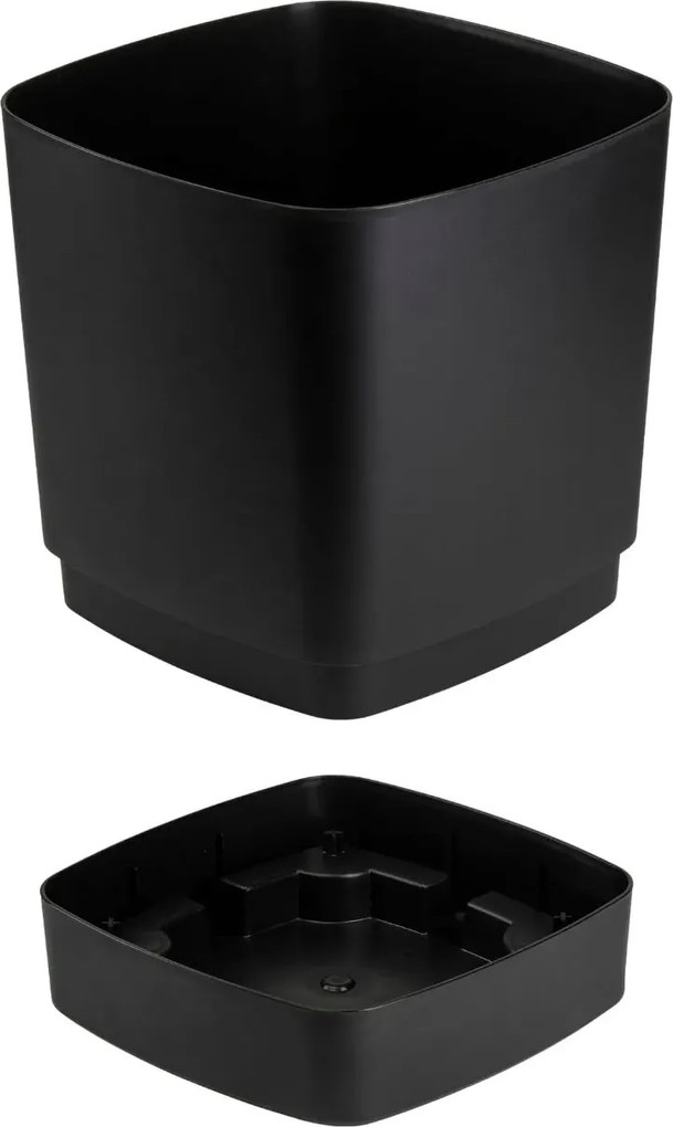 Plastový květináč s podmiskou Cubi 19x19 cm - výber z 6 prevedení