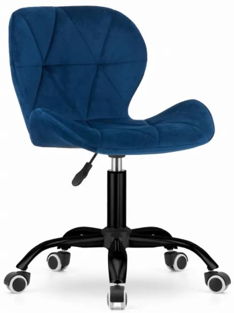 TRENDIE Zamatové otočné kreslo California modré