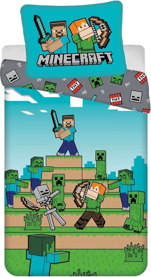 Jerry Fabrics Obliečky Minecraft - Survival Mode | 140 x 200 cm / 70 x 90 cm