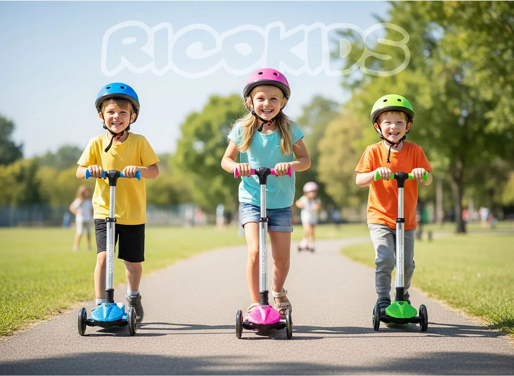 Ricokids Jelly svietiaca v tme detská balančná Kolobežka - ružová