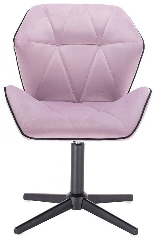 LuxuryForm DESIGN Stolička MILANO MAX VELUR na čiernom kríži - levanduľa