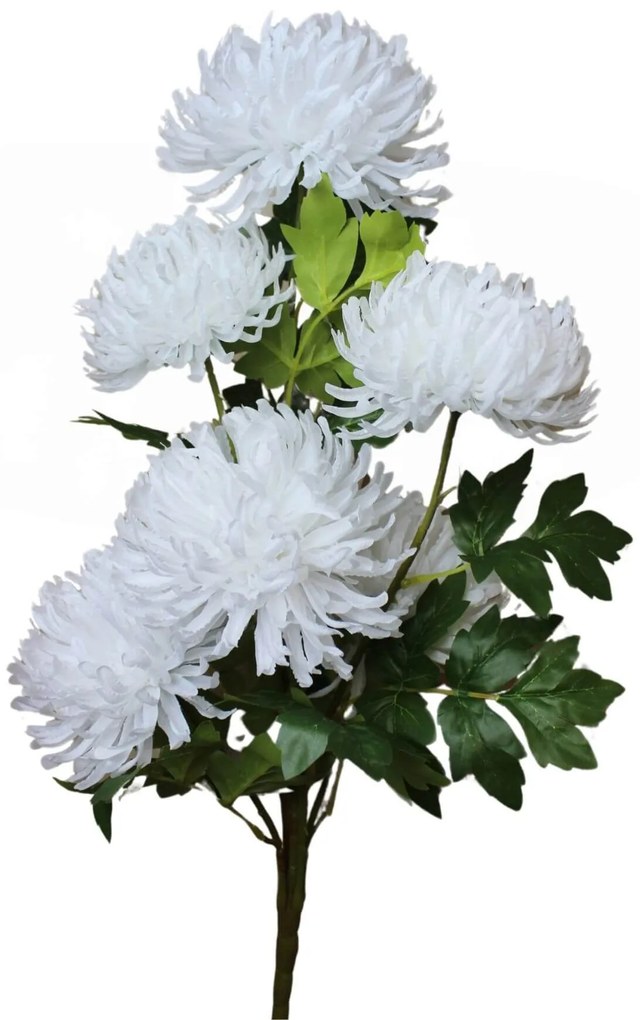 Biela umelá kytica s chryzantémami 68cm