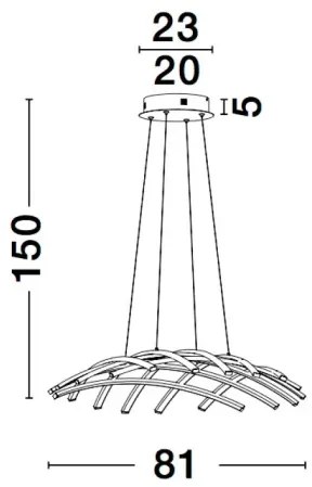 LED luster Gropius 81 čierne