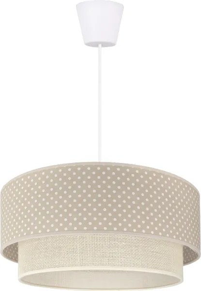 BRILAGI-LED Závesný luster na lanku BOHO BOBO 1xE27/60W/230V, priemer 40 cm, s bodkami, béžová/krémová