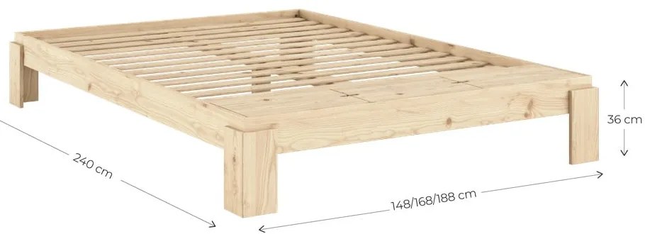 Dvojlôžková posteľ z borovicového dreva s roštom v prírodnej farbe 140x200 cm Layers – Karup Design