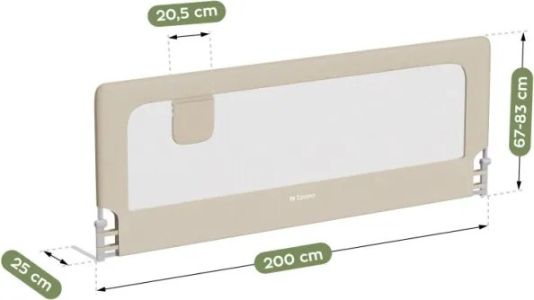 Bezpečnostná zábrana na posteľ Cover 30 béžová 200 cm