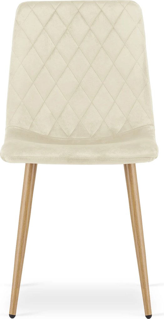 Kreslo TURIN - béžový zamat / nohy vo farbe dreva