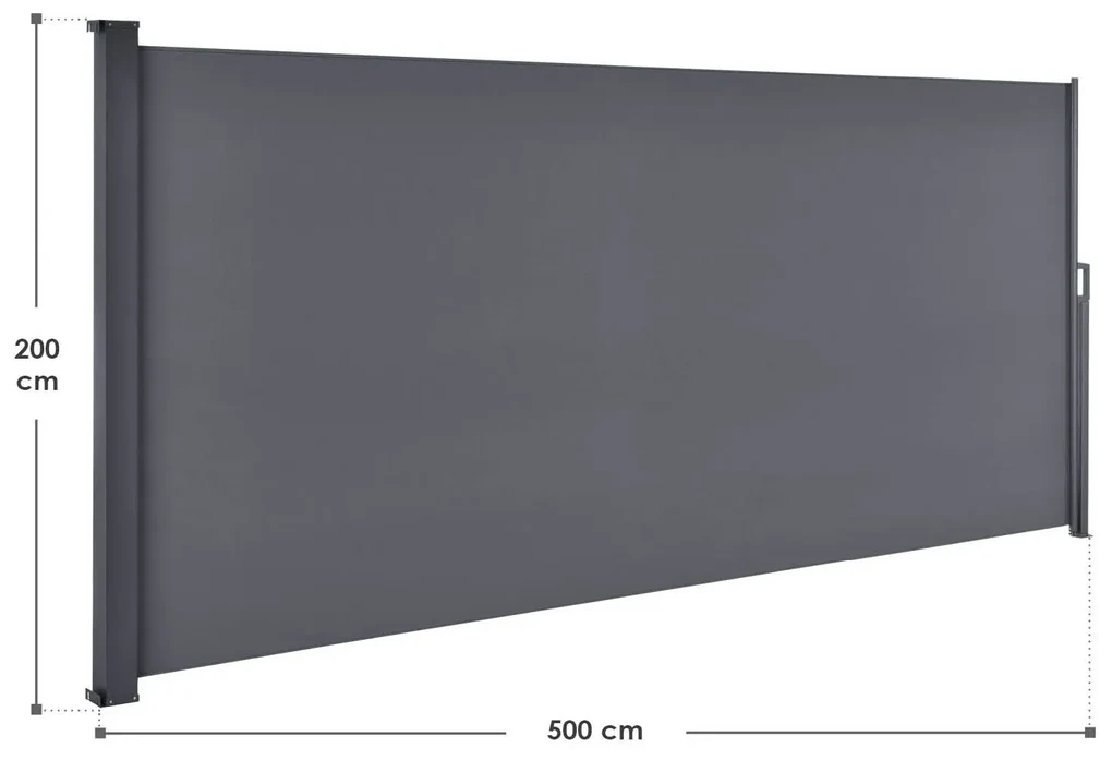 InternetovaZahrada - Bočná markíza Dubaj 500 x 200cm - šedá
