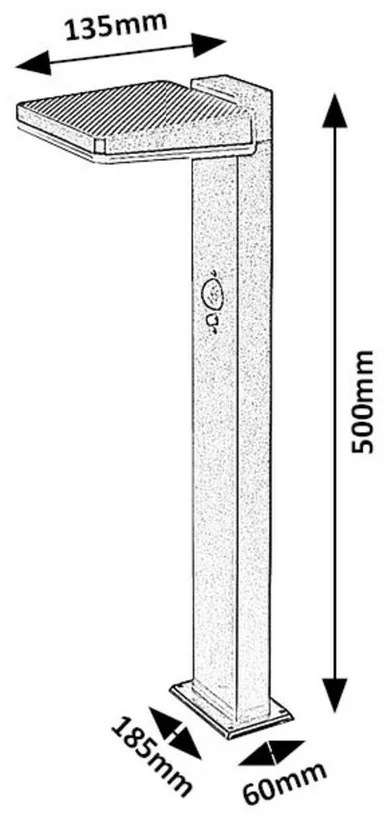 Rabalux 77079 solárny vonkajší stĺpik s PIR a funkciou stmievania Lasset