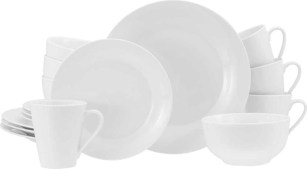 XXXLutz KOMBINOVANÝ SERVIS Base Weiß 16-dielne Creatable - Online Only bytové doplnky - 007768067702