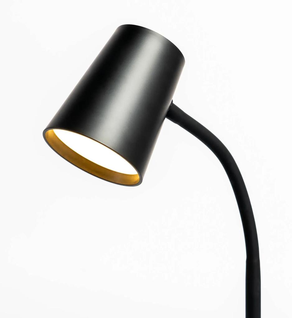 Lindby Ailina stolová LED okrúhly podstavec čierna
