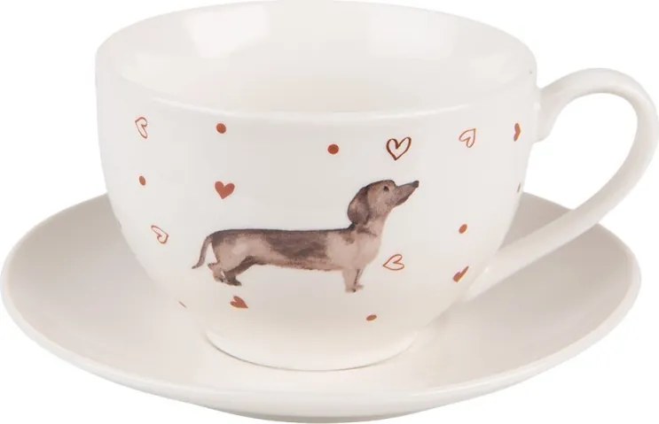Porcelánový hrnček s jazvečíkom Dachshund Love - 12 * 8 * 10 cm / 300 ml