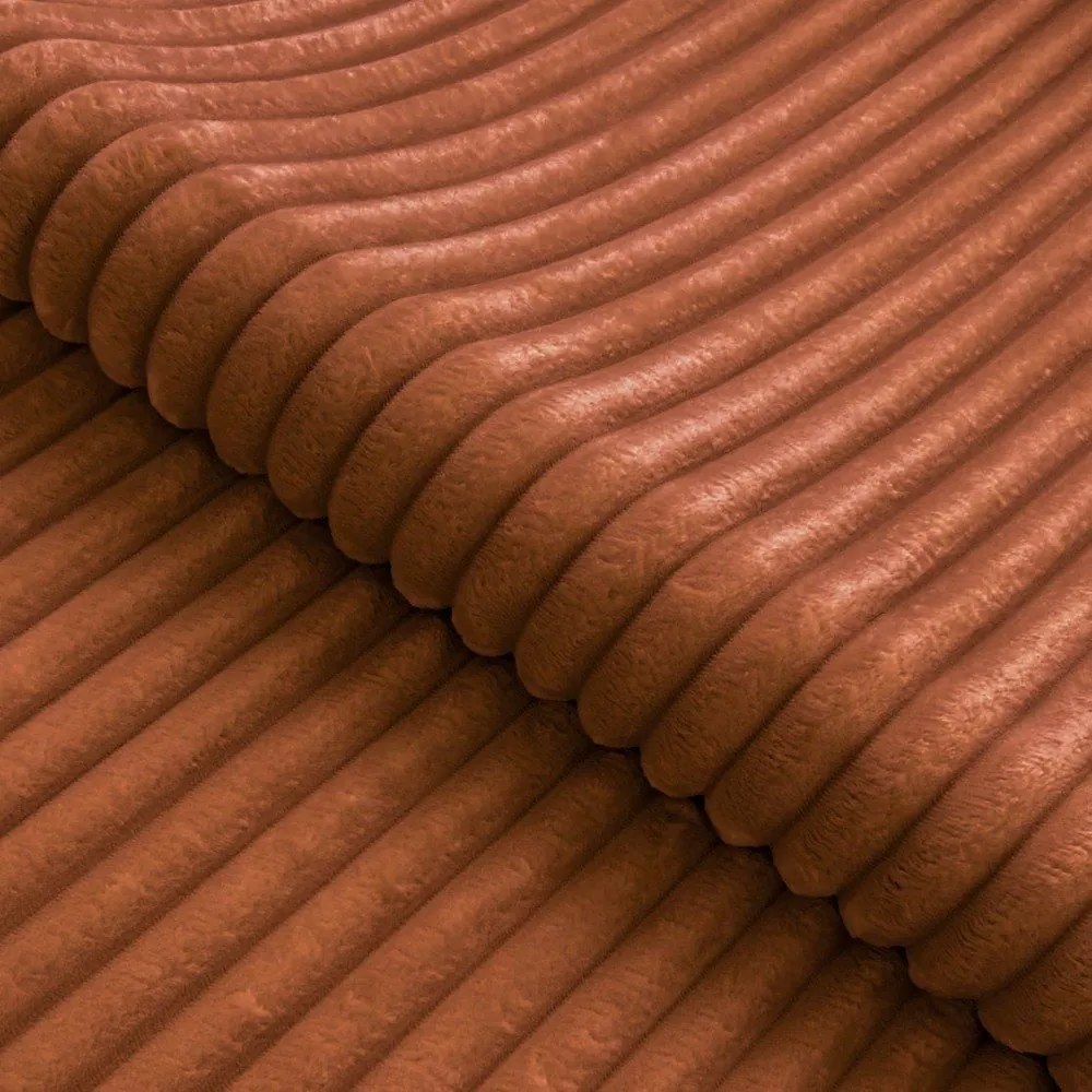 Menčestrová rohová pohovka v terakotovej farbe (pravý roh/do L) Marbeya – Ropez