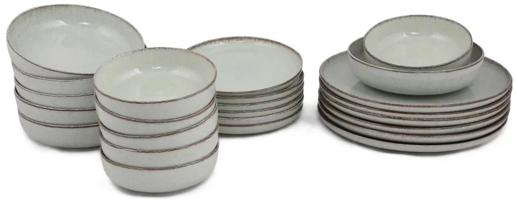 24 dielny porcelánový set, zelený