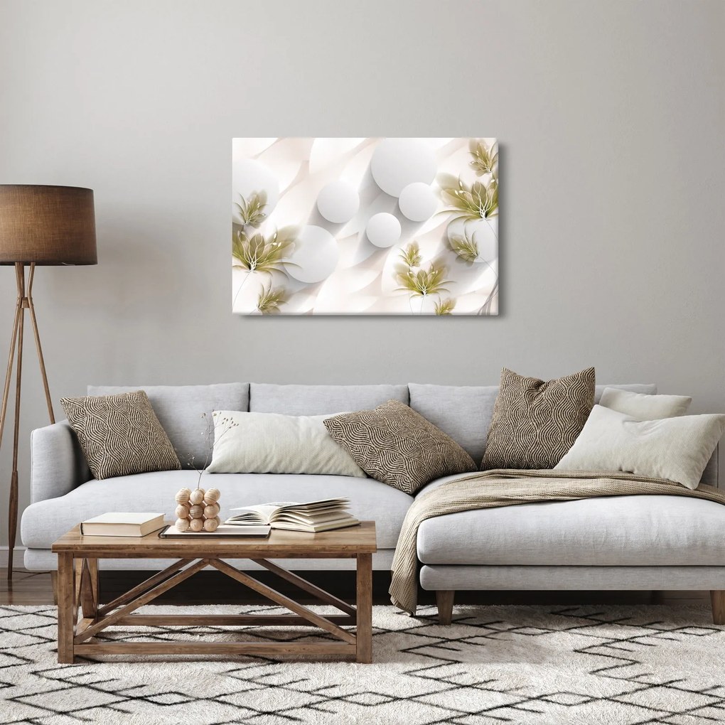 Obraz - 3D kruhy s kvetinami (90x60 cm)