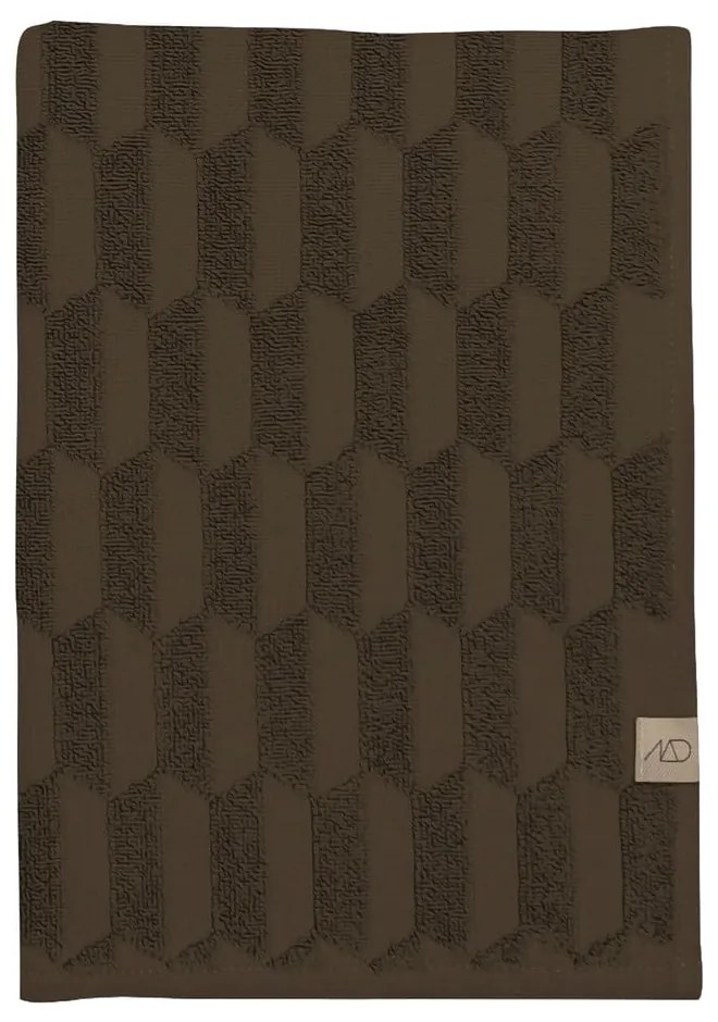 Tmavohnedý bavlnený uterák 50x95 cm Geo – Mette Ditmer Denmark