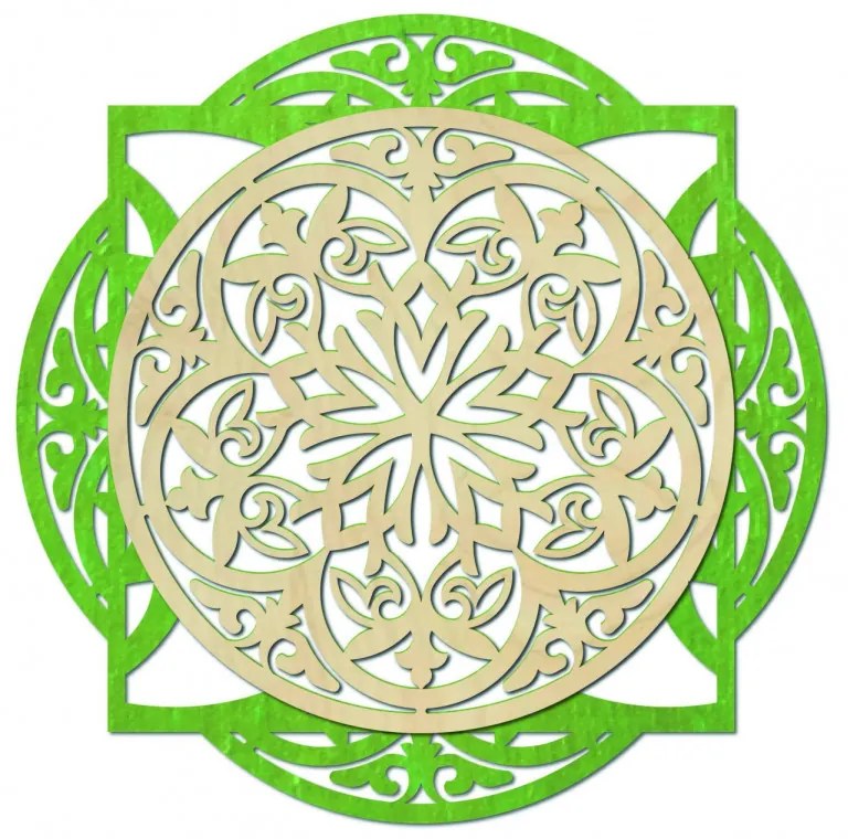 Drevený dekoratívny obraz s elegantným vzorom - mandala I SENTOP PR0304