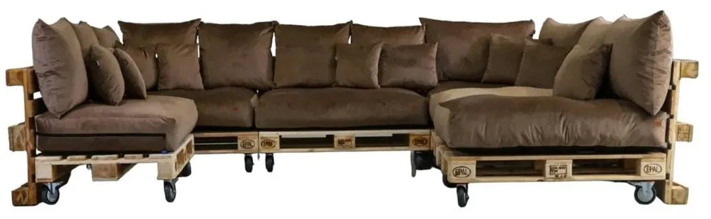Golden Garden Paletové sedenie GG94/1 - Podsedáky a Vankúše "FIT IN" 120cm x 80cm x 15cm - penový granulát - capuccino