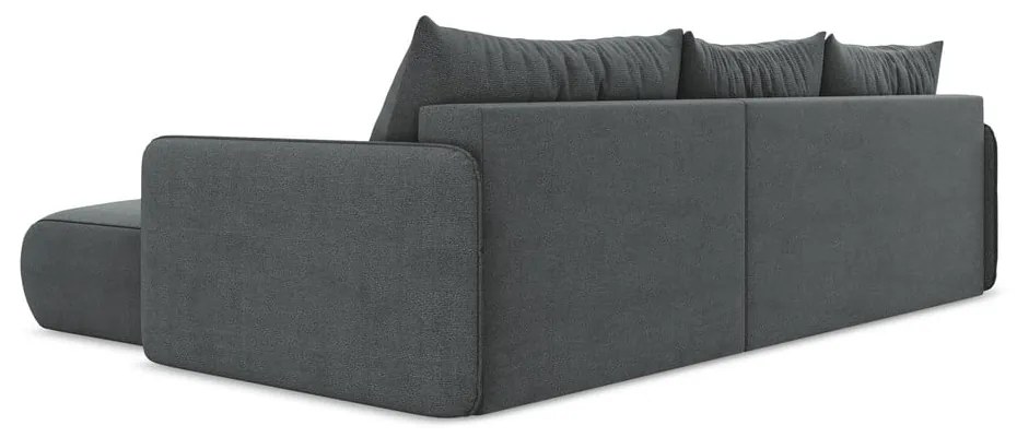 Sivá rozkladacia/s úložným priestorom rohová pohovka (pravý roh) Nanea – Makamii