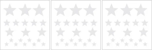 Samolepka do detskej izby sada hviezdy sivá 3-8cm