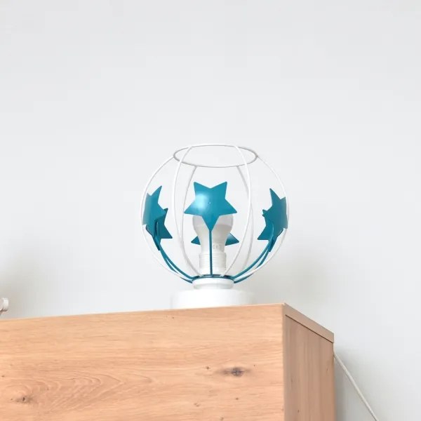 Detská stolná lampa STARS 1xE27/15W/230V tyrkysová/biela