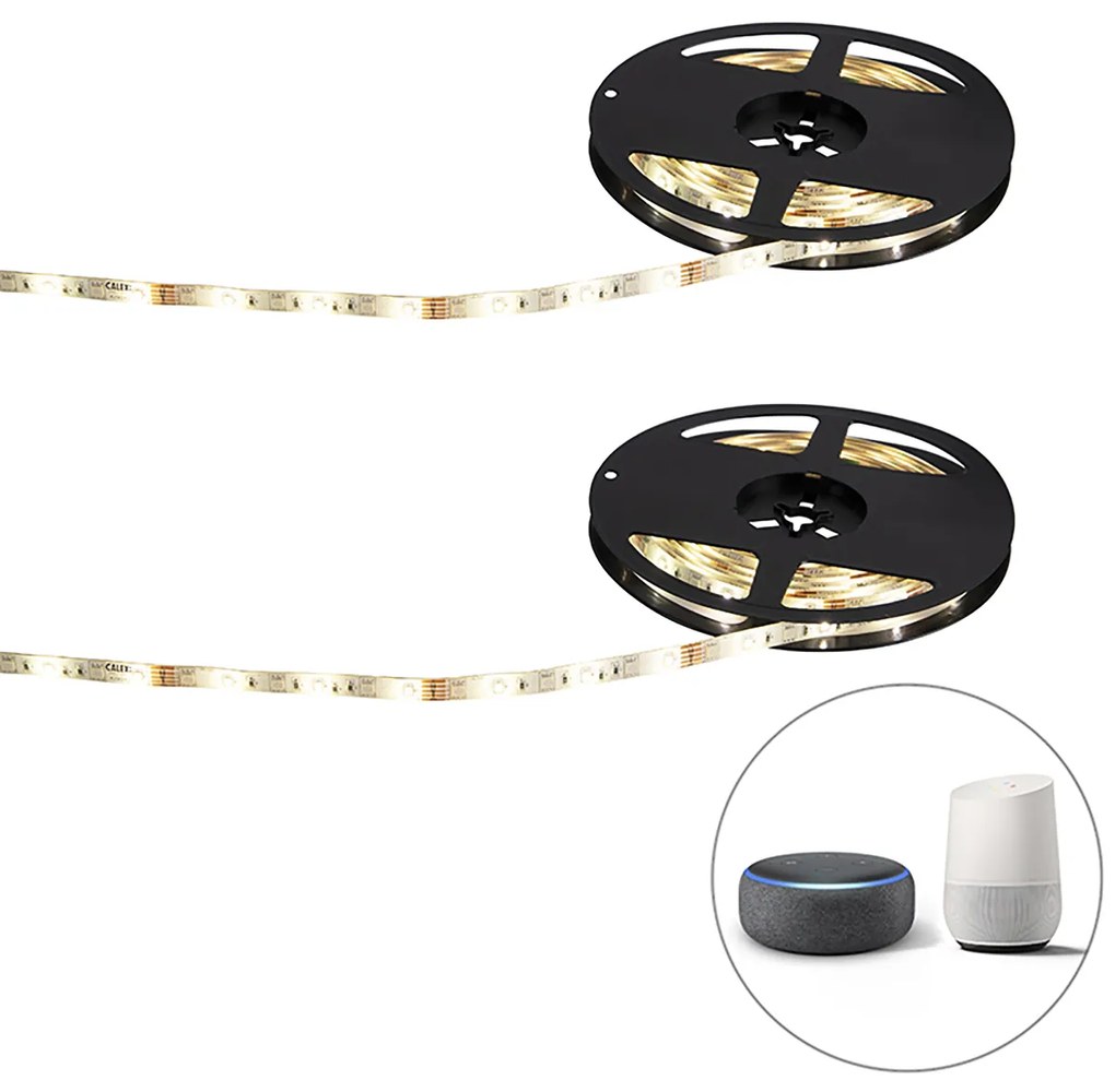 Sada 2 inteligentných LED pásikov RGBW 5 metrov 24W vrátane ovládača