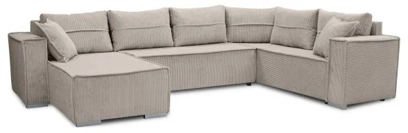 Univerzálna rohová rozkladacia sedacia súprava do U LONDON béžová