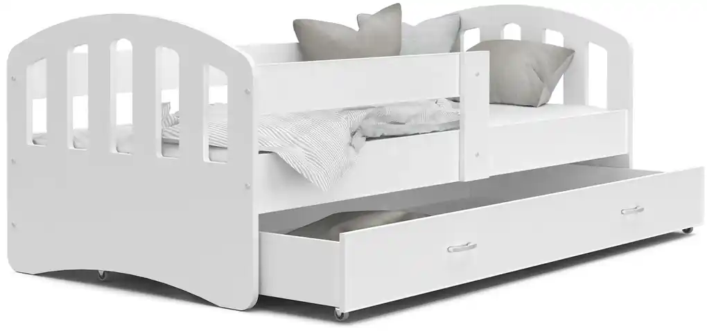 Detská posteľ so zásuvkou HAPPY - 200x90 cm - biela | BIANO