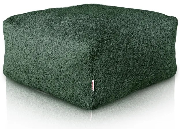 Podnožka Boucle tmavozelená kocka