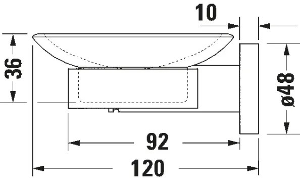 Duravit 99181000 - Nástenná mydelnička D-CODE pravá lesklý chróm