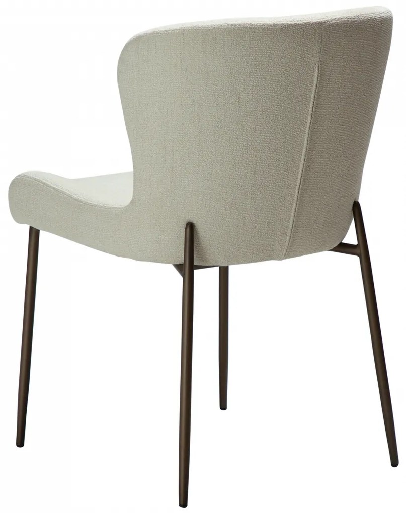 GLAM ČALÚNENÁ STOLIČKA bone/antique brass