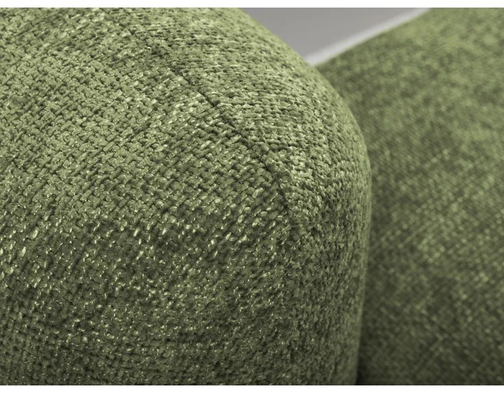 Zelená ženilková rozkladacia/s úložným priestorom rohová pohovka (pravý roh/s leňoškou) Mele – Makamii