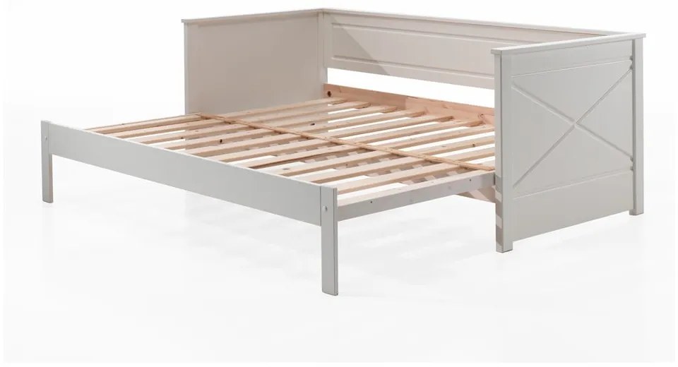 Biela detská vysúvacia posteľ Vipack Pino, 90/180 x 200 cm