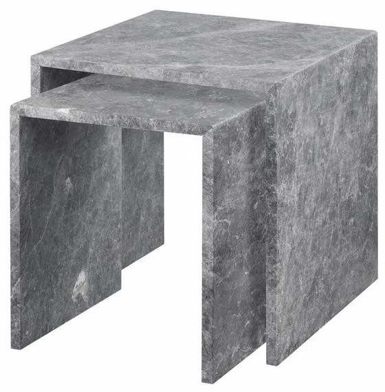 Mramorové odkladacie stolíky v súprave 2 ks 45x45 cm VARU – Blomus