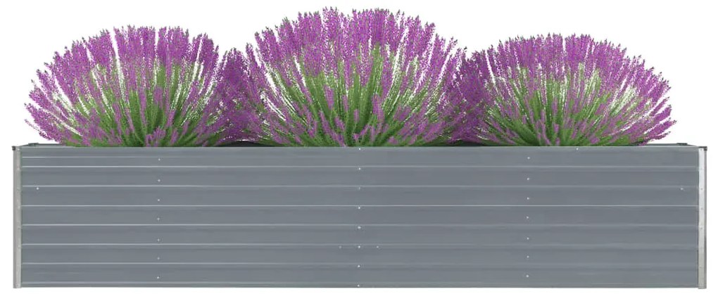 vidaXL Vyvýšený záhradný záhon, pozinkovaná oceľ 320x40x45 cm, sivý