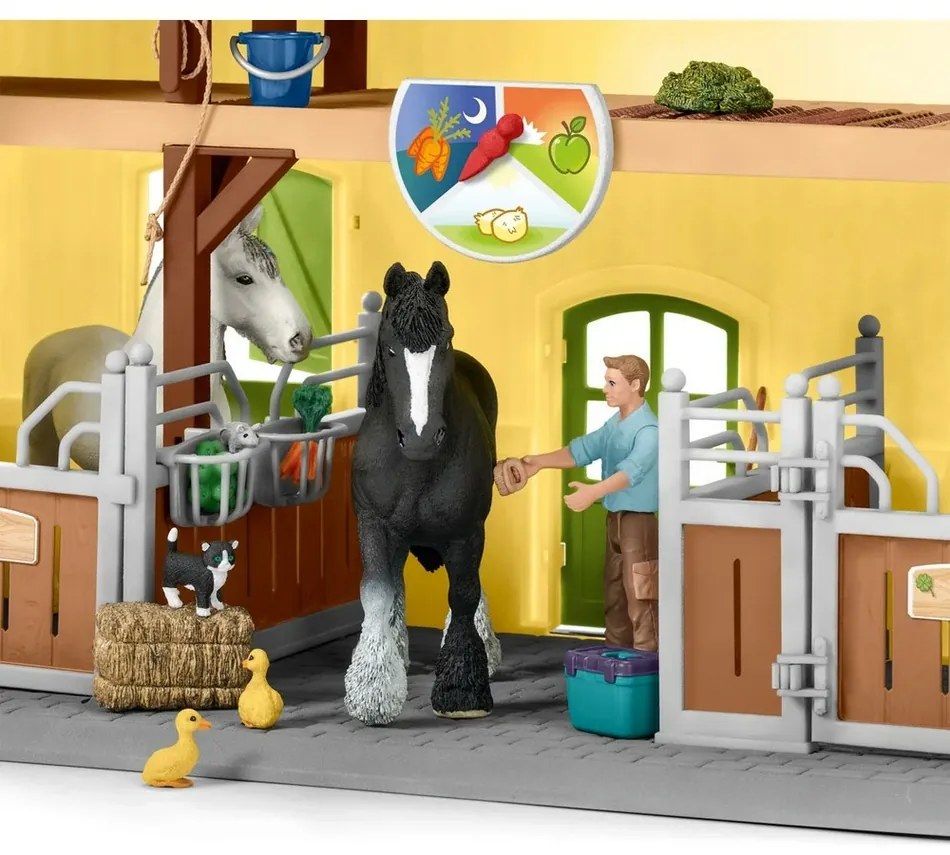 Schleich 42485 Stajňa pre kone s príslušenstvom, 60 x 40 x 29,5 cm