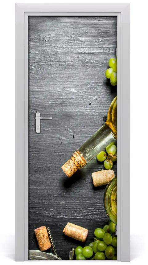 Fototapeta na dvere samolepiace hrozno a víno 85x205 cm