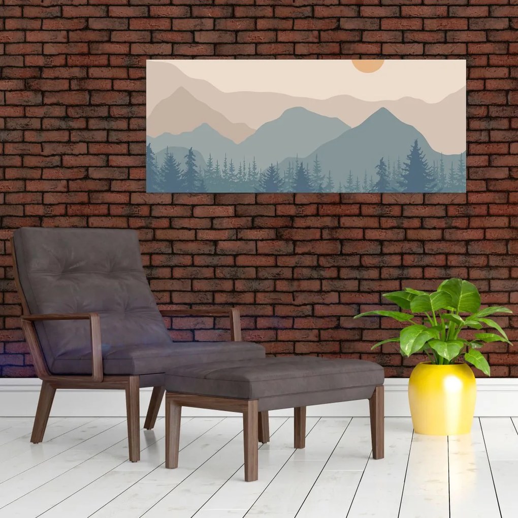 Obraz - Tyrkysové hory N⁰1 (120x50 cm)