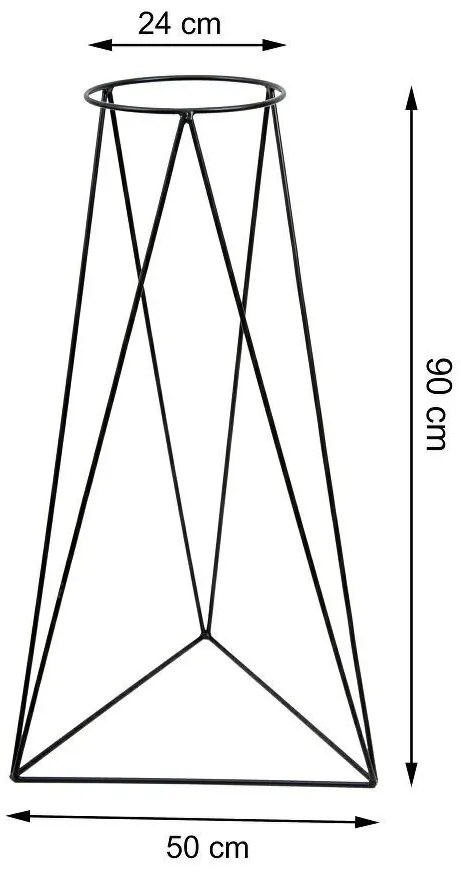 Stojan na kvetináč 90 cm čierny