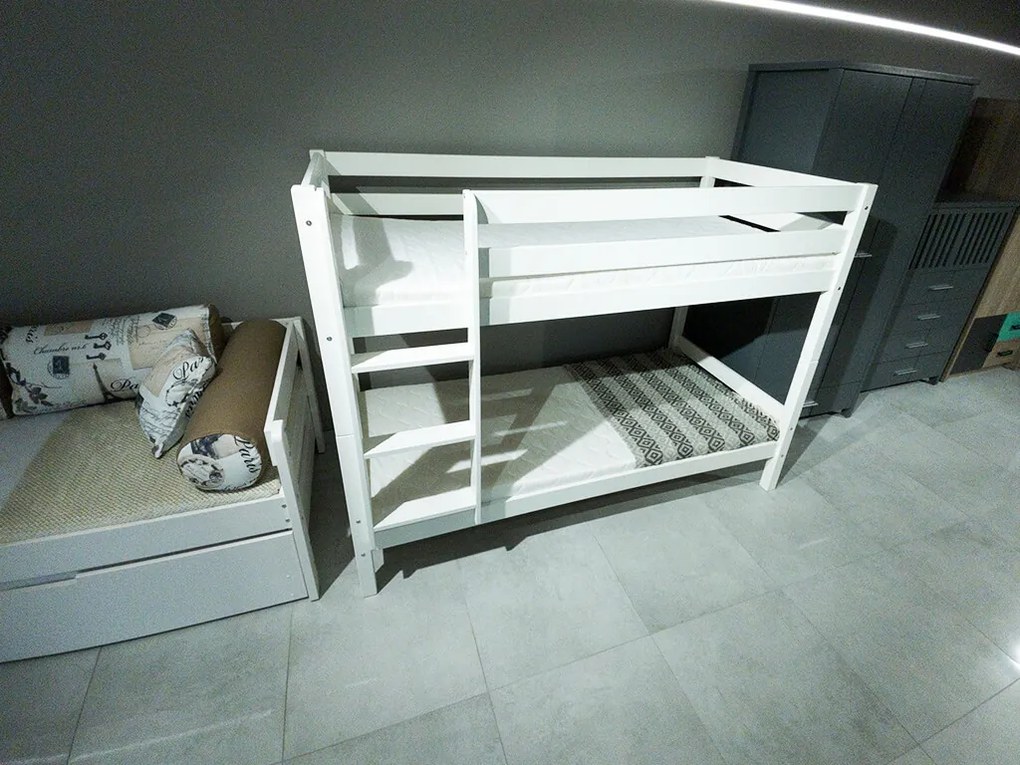 DL Drevená poschodová posteľ Olaf 90x190 - biela
