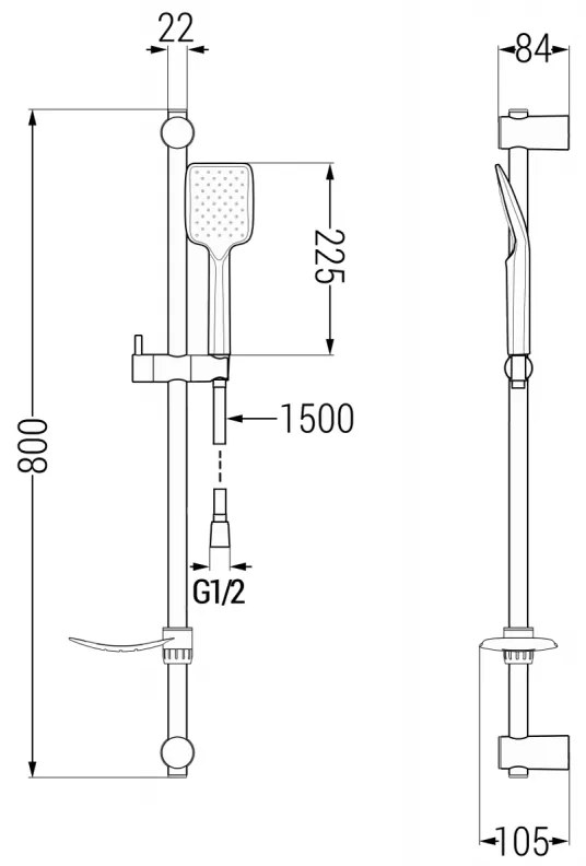 Mexen Sabre DF62 sprchový set, chróm - 72104DF62-00