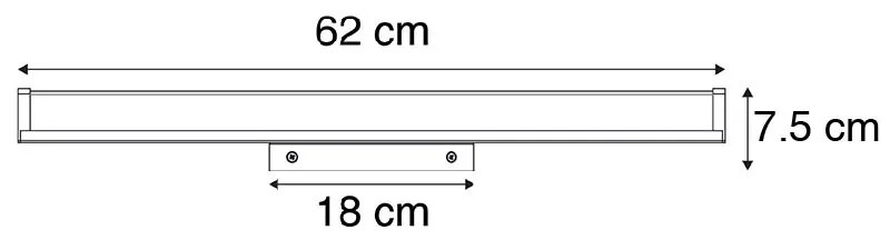 Moderné nástenné svietidlo do kúpeľne čierne 62 cm IP44 - Cascada