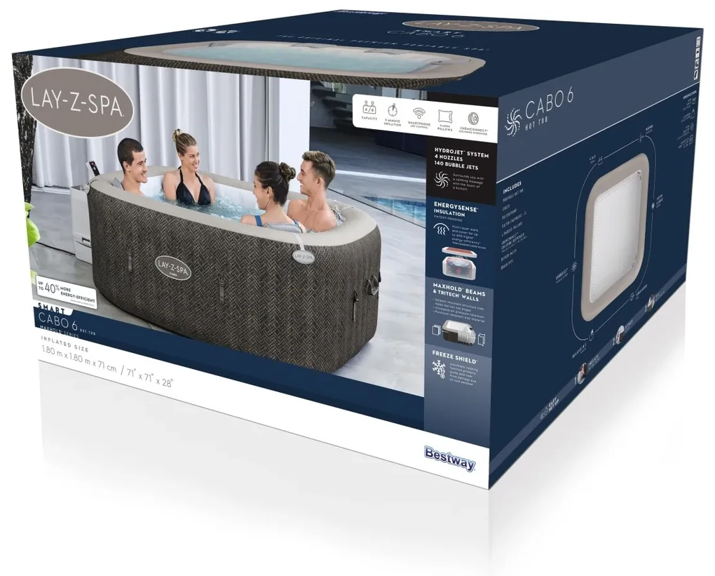 Lay-Z-Spa Cabo SMART HydroJet Jacuzzi BESTWAY 6001R
