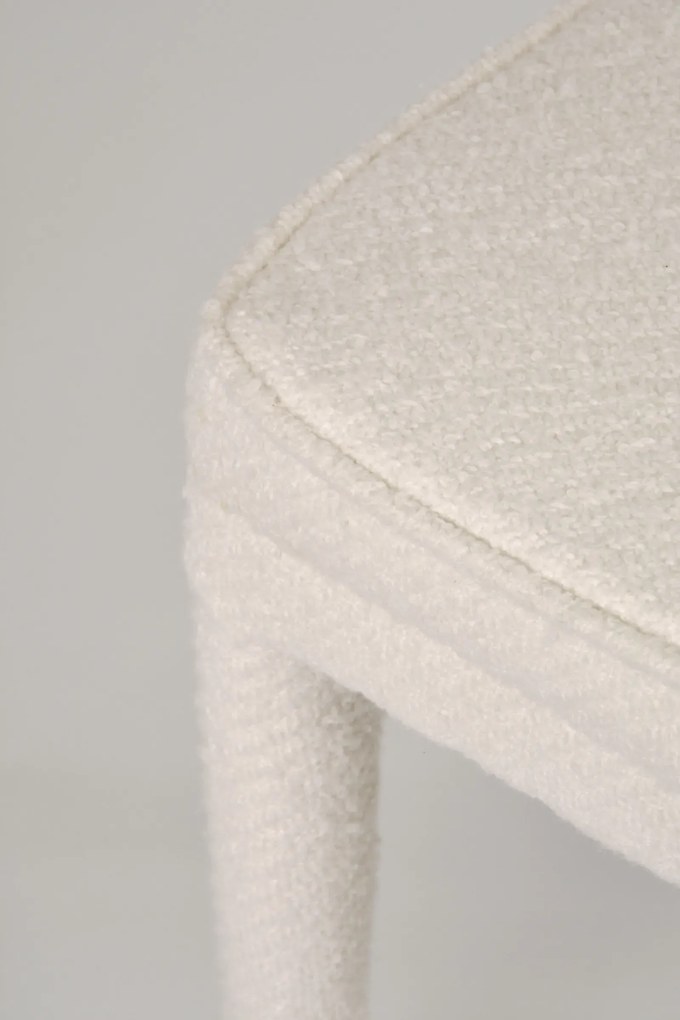 Designová jídelní židle Modig M3-14 bouclé bílá/zlatá