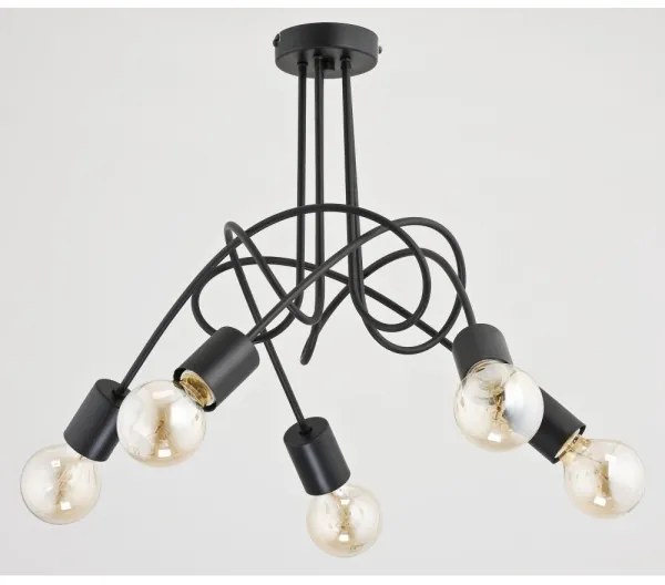 Prisadený luster TANGO 5xE27/60W/230V čierna