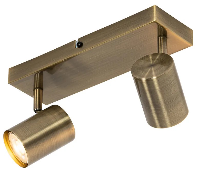 Moderné stropné svietidlo bronzové 2-žiarovkové nastaviteľné obdĺžnikové - Jeana