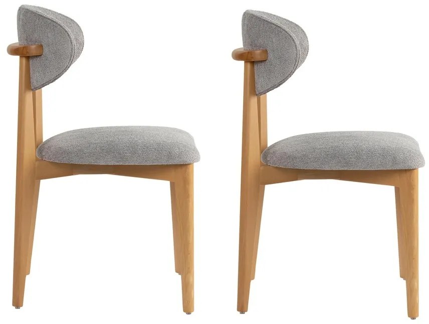 Súprava jedálenských stoličiek Lionte Grey and Light Oak, 2 ks