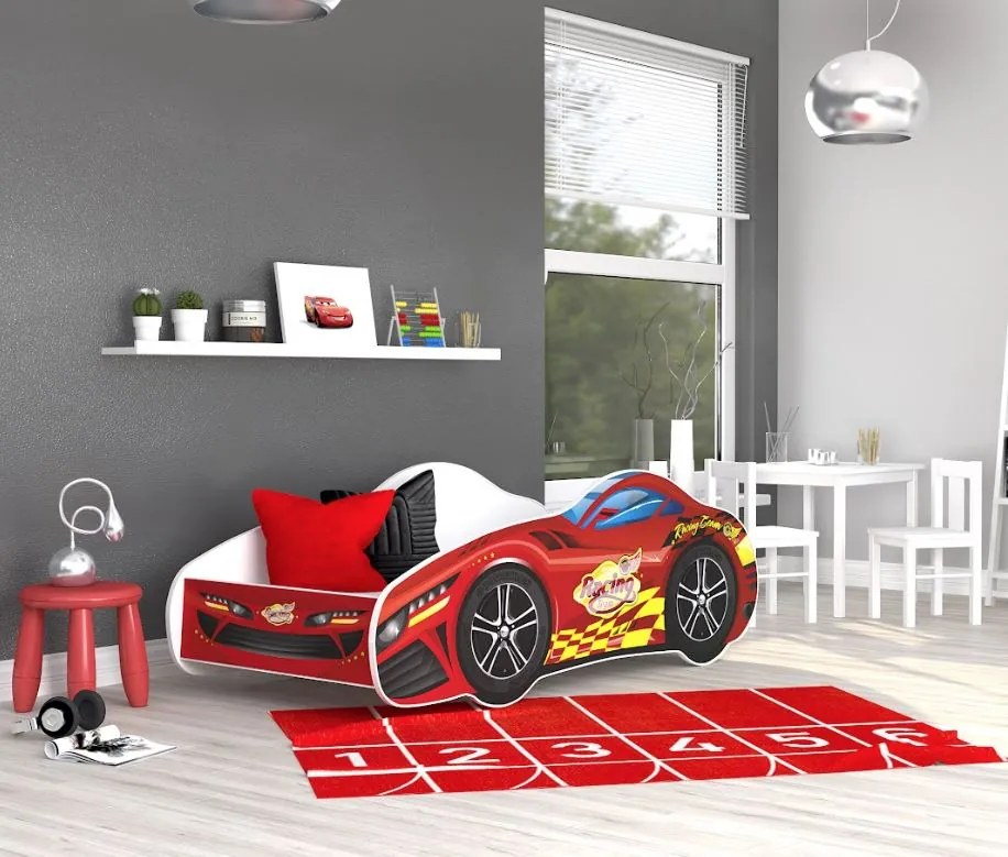 Detská posteľ auto THOMAS 140x70 cm - červená (1)