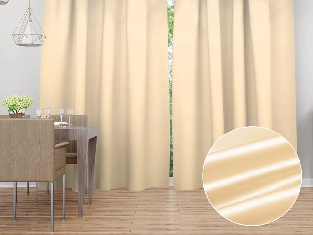 Biante Saténový záves LUX-057 Béžový 140x140 cm